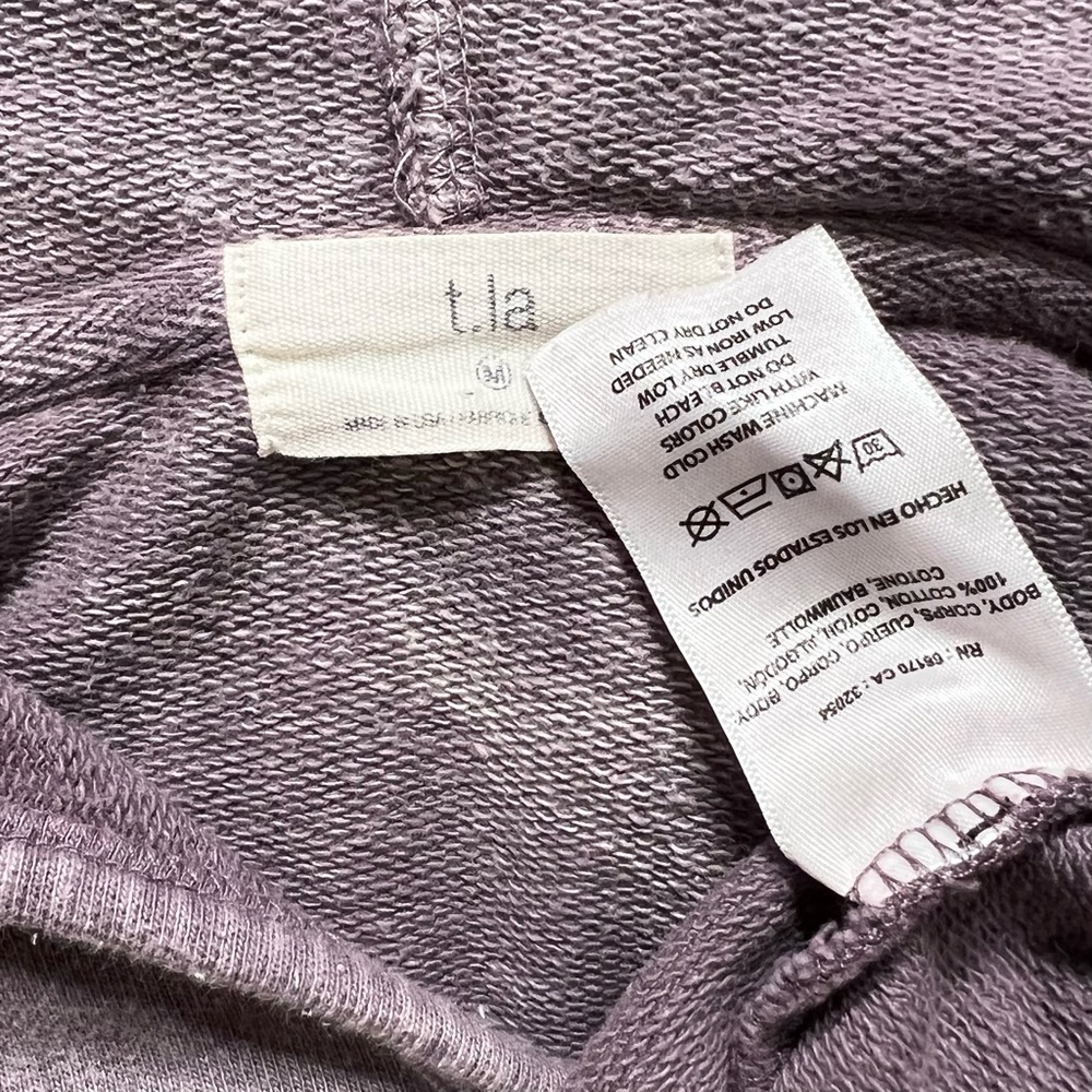 SOLD-Anthropologie Ruffled Mineral Wash Pullover Hooded Peplum Sweatshirt - Picture 7 of 8